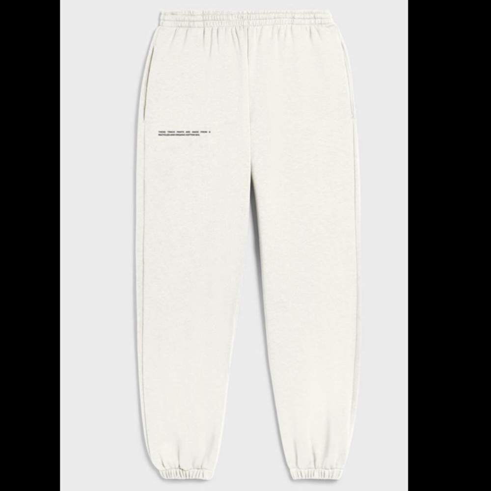 Heavyweight recycled cotton track pants—off-white